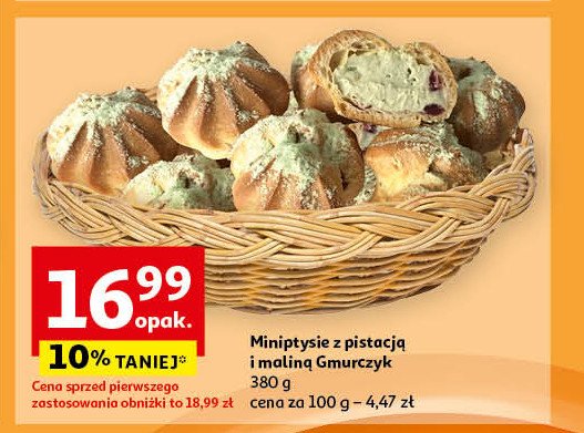 Mini ptysie z pistacja i maliną GMURCZYK promocja