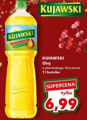 Olej z pierwszego tłoczenia i butelka promocja w Kaufland