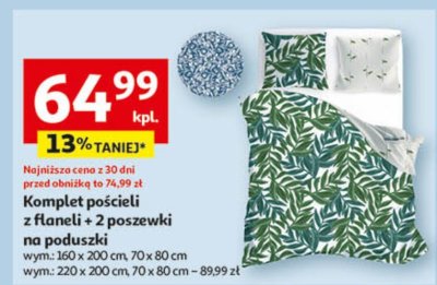 Komplet pościeli z flaneli + 2 poszewki na poduszki promocja w Auchan