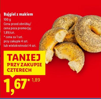 Bajgiel z makiem promocja w Lidl