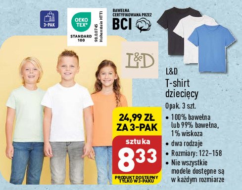 T-shirt dziecięcy 122-158 L&d promocja