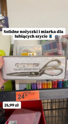 Nożyczki krawieckie z miarką promocja w Biedronka