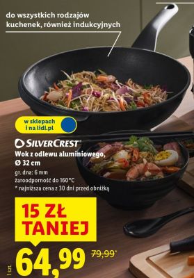 Wok z odlewu aluminiowego, Ø 32 cm SilverCrest promocja