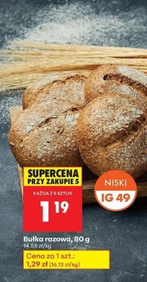 Bułka razowa, 80 g promocja w Biedronka