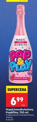 Napój bezalkoholowy Pop&Play, 750 ml: truskawkowy, brzoskwiniowy, malina promocja w Biedronka