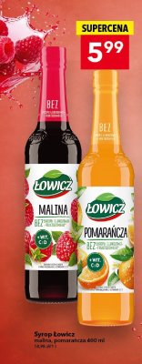 Syrop Łowicz malina, pomarańcza 400 ml promocja w LEWIATAN