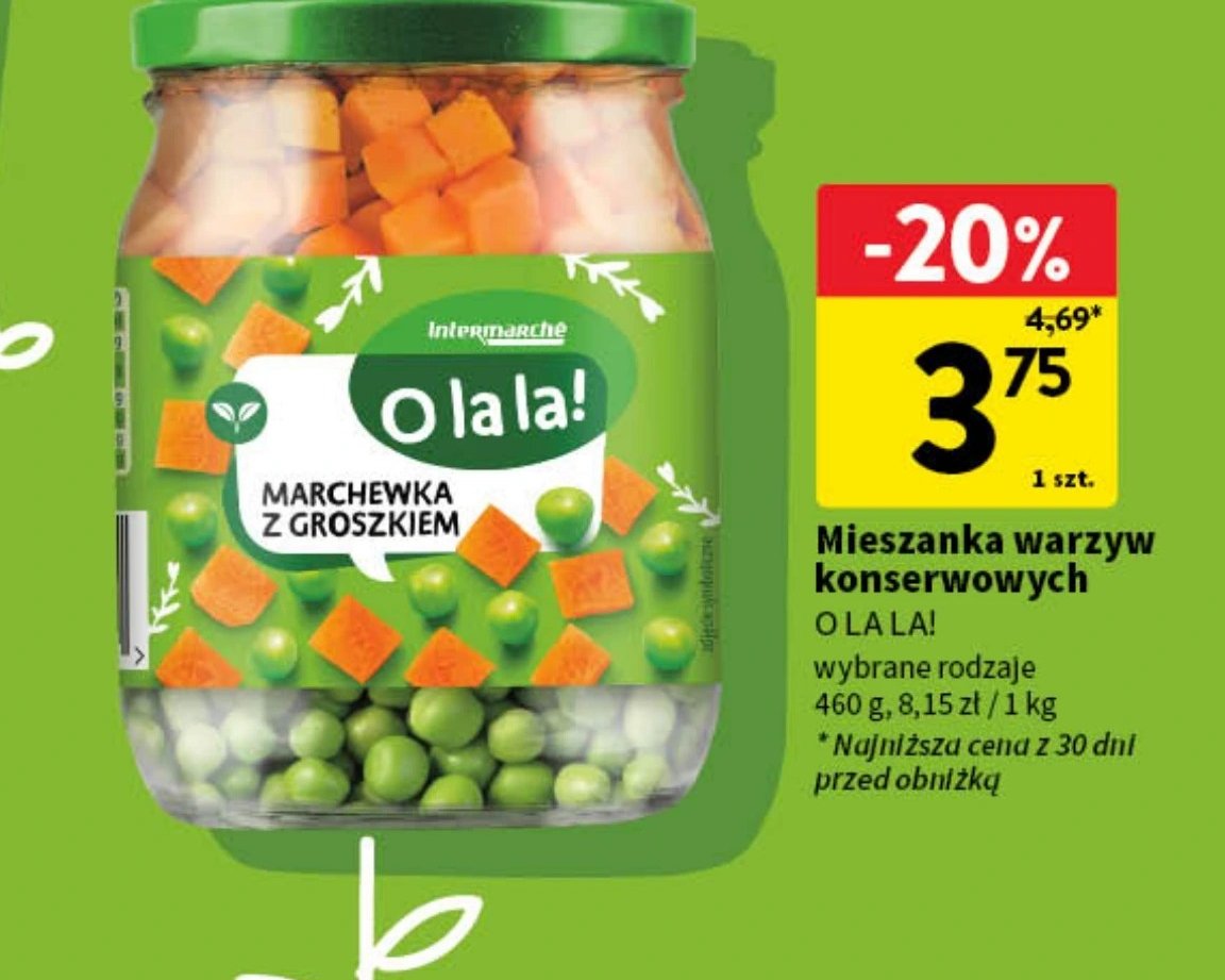 Marchewka z groszkiem O la la! promocja w Intermarche