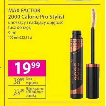Tusz do rzęś Max factor 2000 calorie pro stylist promocja