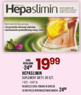 Suplement diety Hepaslimin, 30 szt. promocja w Drogerie Natura