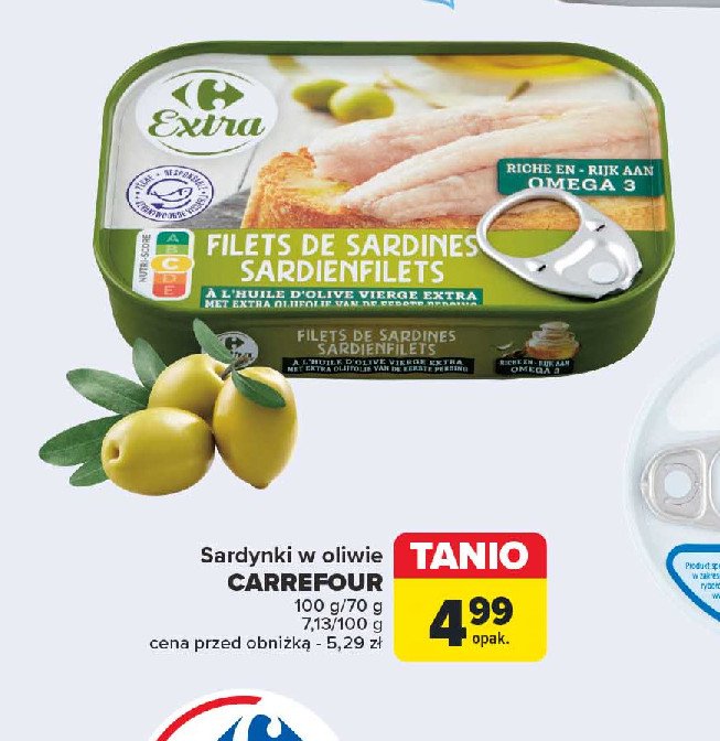 Filety z sardynki w oliwie extra vergine Carrefour promocja