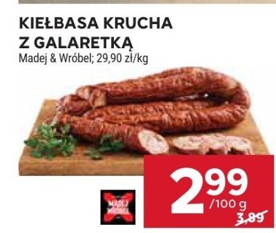 Kiełbasa krucha z galaretką Madej & Wróbel promocja w Stokrotka