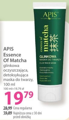 Maska APIS Essence Of Matcha glinkowa oczyszczająca, detoksykująca do twarzy, 100 ml promocja w Hebe
