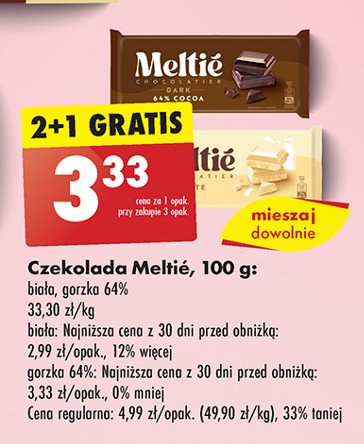 Czekolada biała Meltie promocja