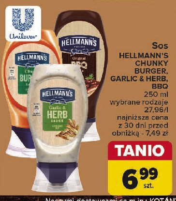 Sos burger Hellmann's promocja