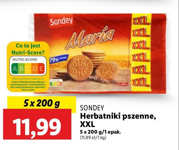 Ciastka maria xxl Sondey promocja