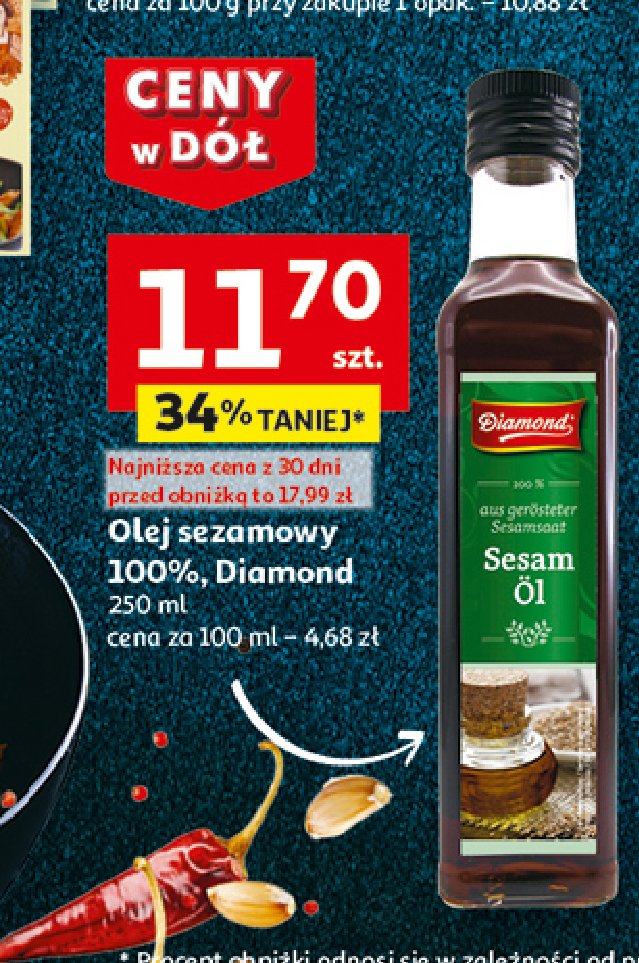 Olej sezamowy 100% Diamond promocja w Auchan