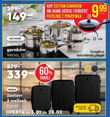 Zestaw garnków Verso MG HOME, 10 el. promocja w Biedronka