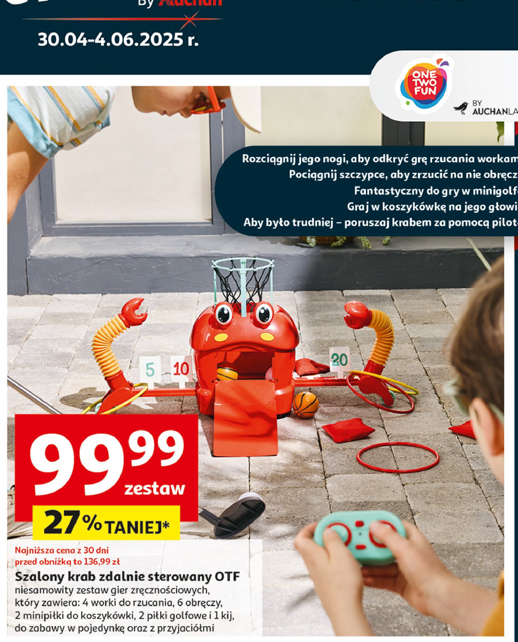 Szalony krab One two fun promocja w Auchan