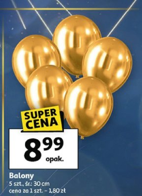 Balony 5 szt. śr. 30 cm promocja w Auchan