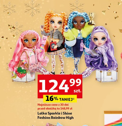 Lalka sparkle i shine rainbow high promocja w Auchan