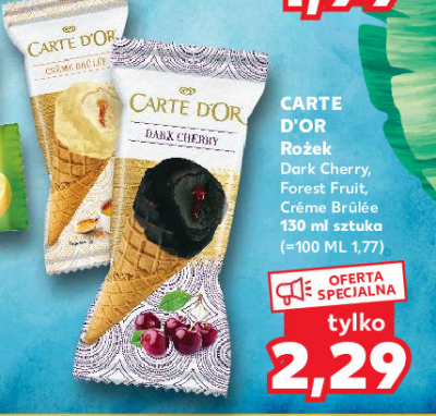 Lód w rożku dark cherry Algida carte d'or promocja