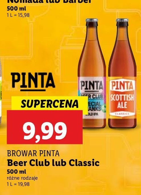 Piwo special Pinta beer club perfect plan promocja w Lidl