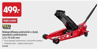 Niskoprofilowy podnośnik o dużej wysokości podnoszenia 2,5 t 75-510 mm promocja w Jula