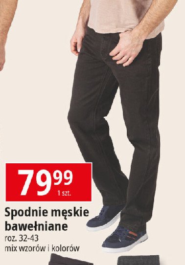 Spodnie męskie bawełniane 32-43 promocja w Biedronka