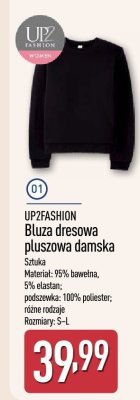 Bluza dresowa pluszowa damska UP2FASHION promocja w Aldi