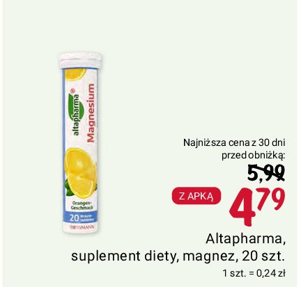 Tabletki musujące magnez Altapharma promocja