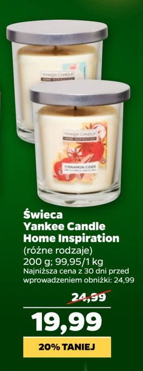 Świeca cinnamon YANKEE CANDLE promocja w Netto