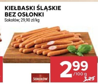 Kiełbaski śląskie bez osłonki Sokołów promocja w Stokrotka
