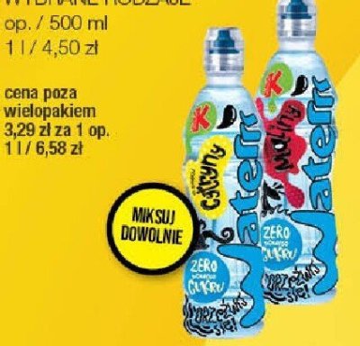 Napój niegazowany KUBUŚ WATERRR MWS wybrane rodzaje promocja w SPAR