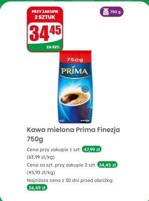 Kawa mielona Finezja 750 g promocja w Dino