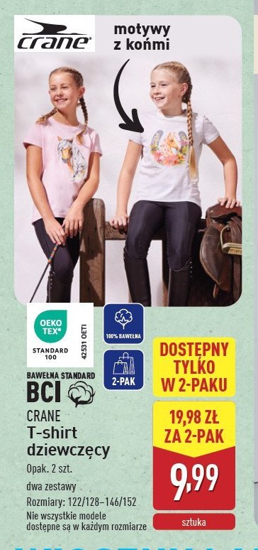 T-shirt dziewcz臋cy 122-158 CRANE promocja