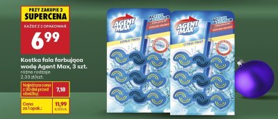 Kostka fala farbująca wodę Agent Max 3 szt. różne rodzaje promocja w Biedronka