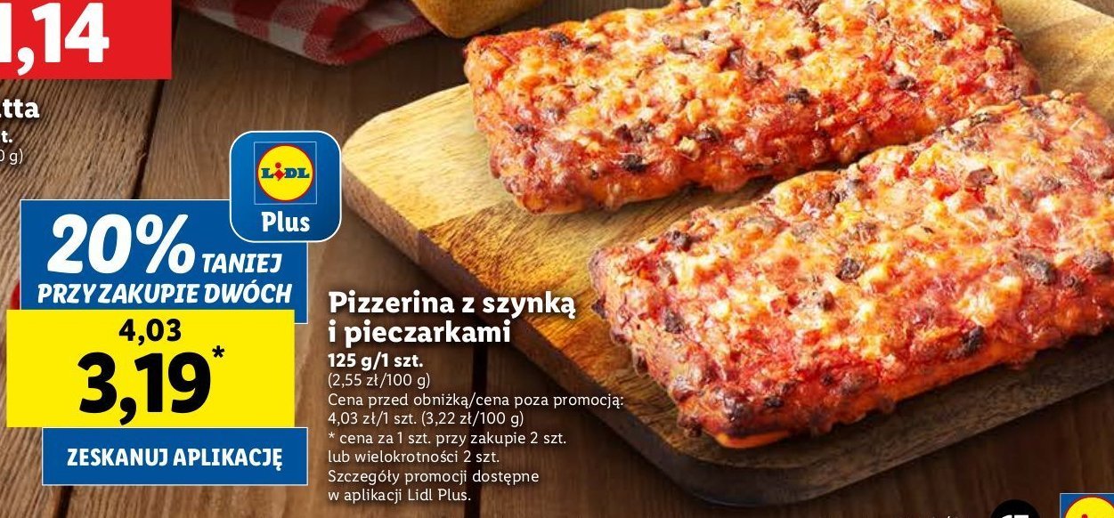 Pizzerina z szynką i pieczarkami promocja