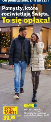 Pikowana kurtka termoaktywna męska lub płaszcz pikowany damski esmara promocja w Lidl