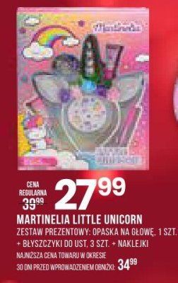 Zestaw prezentowy Martinelia Little Unicorn opaska na głowę, 1 szt + błyszczyk do ust, 3 szt + naklejki promocja w Drogerie Natura