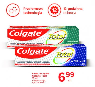 Pasta do zębów zaawansowane czyszczenie Colgate total promocja