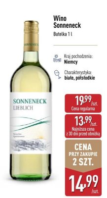 Wino Sonneneck białe promocja w Aldi