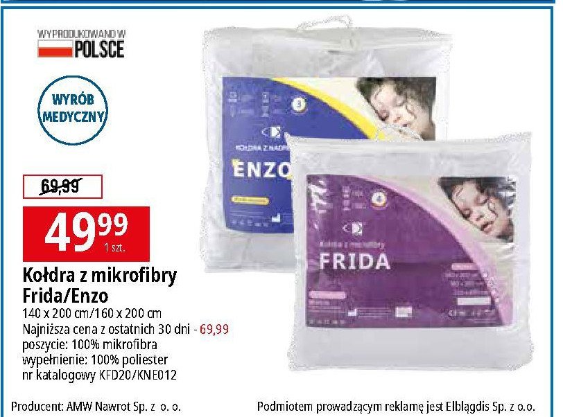 Ko艂dra enzo 140 x 200 cm Amw promocja