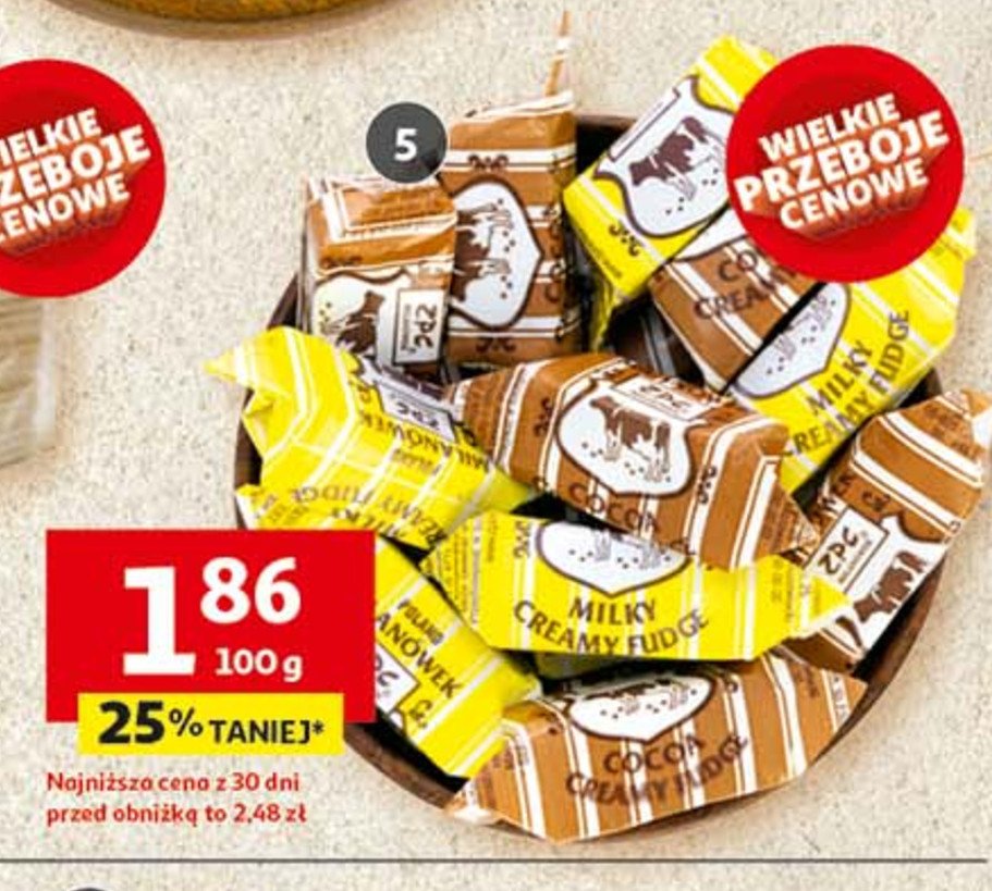 Cukierki krówki mleczne Krówki milanowskie promocja w Auchan