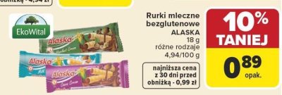 Rurki mleczne bezglutenowe ALASKA różne rodzaje promocja w Carrefour Market