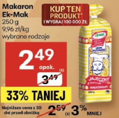 Makaron Ek-Mak Kłuski wybrane rodzaje promocja w Delikatesy Centrum
