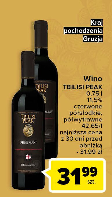 Wino TBILISI PEAK RED SEMI SWEET promocja