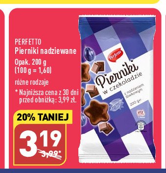 Pierniki w czekoladzie z nadzieniem śliwkowym Perfetto (aldi) promocja