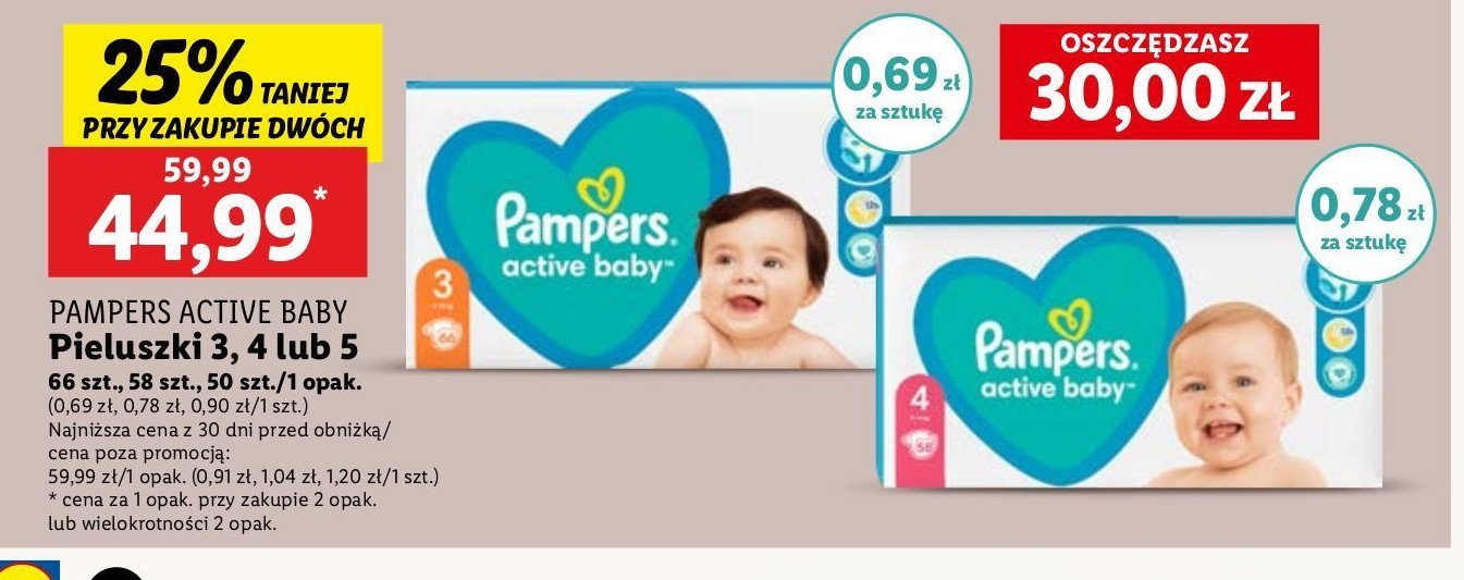 Pieluszki dla dzieci maxi 4 Pampers active baby promocja