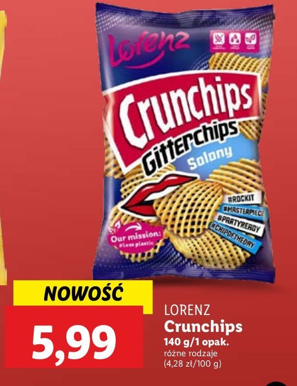 Chipsy solone Crunchips gitterchips promocja