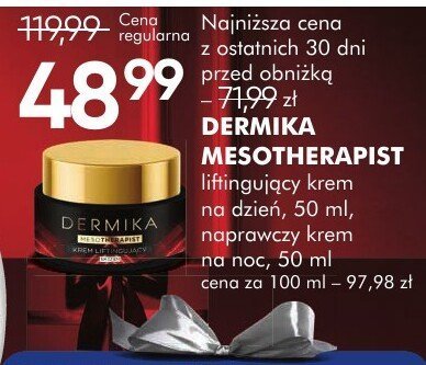 Krem DERMIKA MESOTHERAPIST pielęgnujący krem na dzień, 50 ml, oraz pielęgnujący krem na noc, 50 ml promocja w Super-Pharm